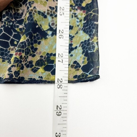 Eyeshadow Tank Top Women's Size M Blue Green Floral Print Ruffle Tiered Camisole - Picture 9 of 11